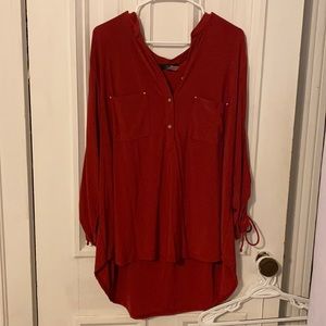 Dark red dress blouse